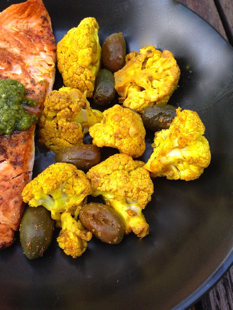 Turmeric & Cumin Roasted Cauliflower & Olives - Dana Monsees Nutrition