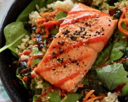 Sesame Salmon Bowls with Cauliflower Rice